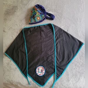 Flower Embroidered Cotton &Vtg Boy Scouts Neckerchief/Long Bandana for Women.